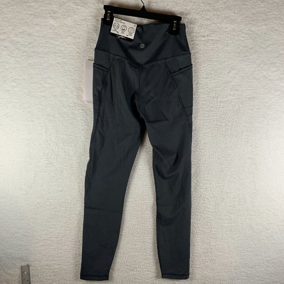 Gottex Leggings Women Small Grey Nylon Stretch Pockets Studio Rachel Ankle 6796‎ - Picture 2 of 9